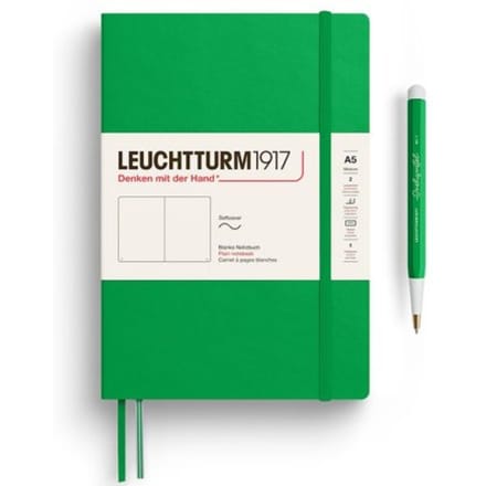 Leuchtturm1917 notitieboekje, softcover, medium a5, blanco, lenteblad groen