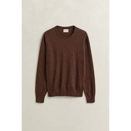 Gant Trui Slub Cotton Linen Crew Neck Hazelnut Melange / male