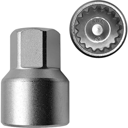 Clé de remplacement pour écrou de blocage de roue Porsche, adaptateur de douille pour écrou de blocage de roue à paroi mince 69, roue 63