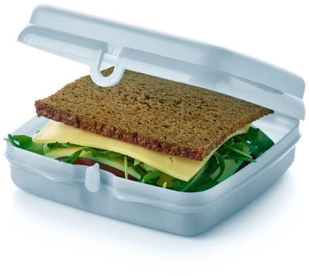 Tupperware Eco Sandwichdoos Vierkant Lichtblauw Transparant | Snackie Broodtrommel