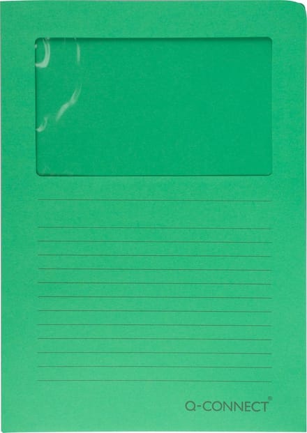 Q-CONNECT L-map met venster | 120 g/m² | A4 | pak van 100 stuks | groen