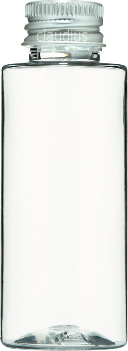 Lege Plastic Fles 100 ml PET transparant - langwerpig met aluminium dop - set van 10 stuks - navulbaar- leeg