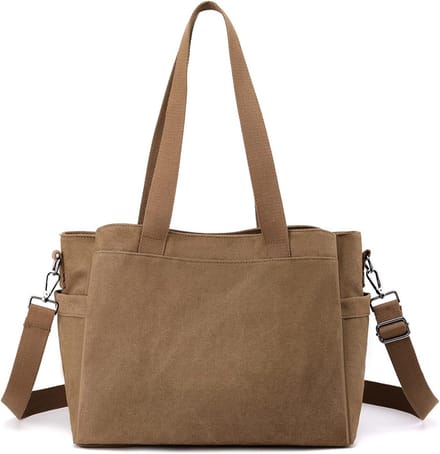Grote Canvas Schoudertas Dames - Crossbody Tas & Handtas voor Werk en Reizen