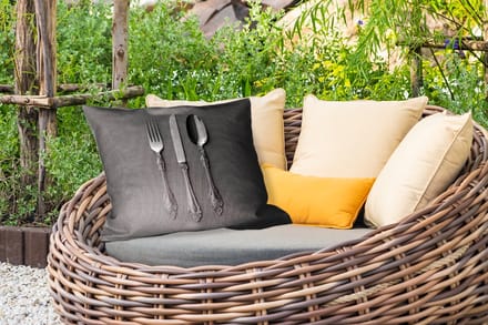 Buitenkussens - Tuin - Bestek - Zwart - 50x30 cm