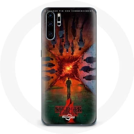 Coque pour Huawei P30 Stranger Things Saison 4 Affiche Equipages de la Nouvelle Théorie