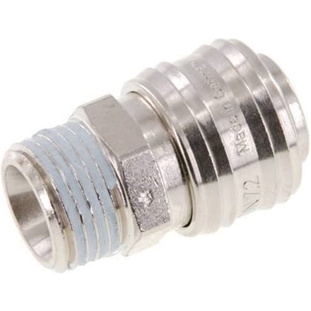 Vernikkeld Messing DN 7.2 (Euro) Luchtkoppeling Snelkoppeling G 1/2 inch Buitendraad FKM