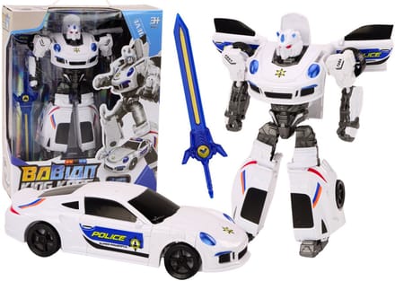 Playos® - Transformer - Auto / Robot - Politie - Licht en Geluid - Speelgoed Auto - Transformerende Auto