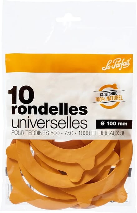 set van 10 rubberen ringen voor glazen potten van 10 cm - le parfait - 612104