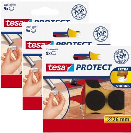Tesa Protect - Filten Onderzetters - Ø 26 mm - Bruin - Set van 3