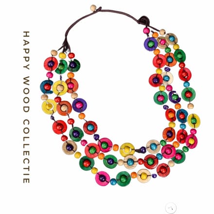Happy Wood collier hout-Charme Bijoux