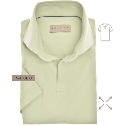John Miller Slim-Fit Hyperstretch Short Sleeve V-Polo Licht Groen / male