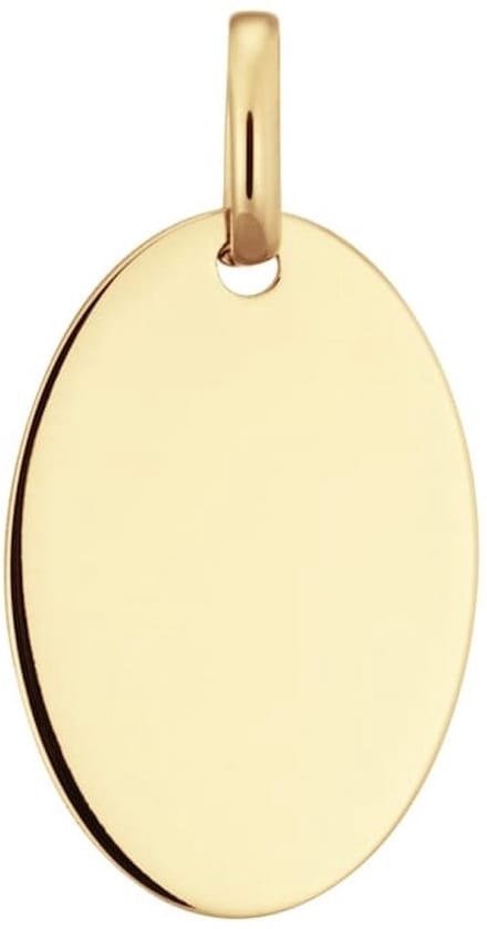 Glow 242.0044.18 Dames Hanger Graveerplaatje Ovaal 12 x 18 mm 14 Karaat Goud