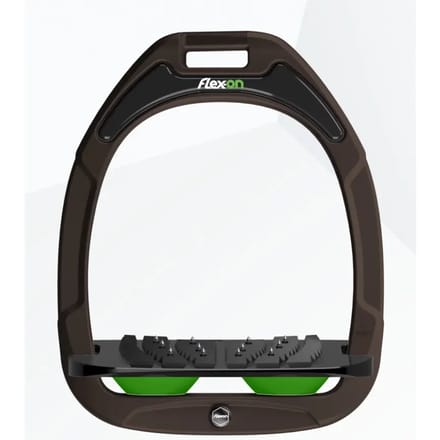 Veilige ruiterstijgbeugels Schuin Ultra Grip Bruin/Zwart/Groen Flex-On Safe-On
