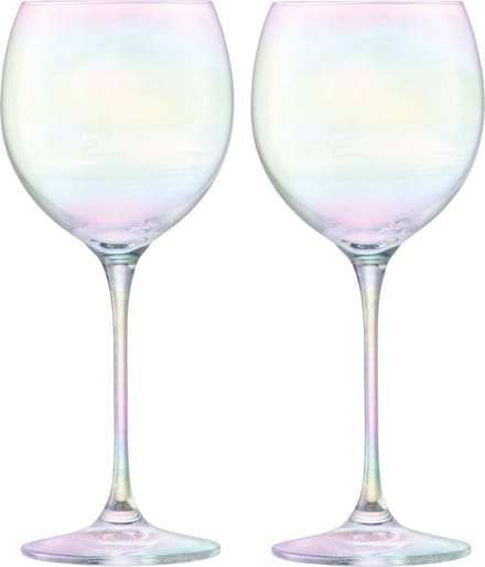 L.S.A. - Polka Wijn Glas 400ml Set van 4 Stuks Assorti - Transparant