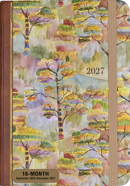 Watercolor Treescape Compact diary 16-mnds 2027