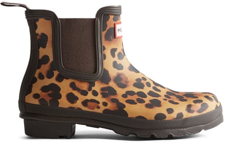 Hunter - Women's Original Chelsea Leopard Boots Leopard Print/Chocolate Brown - Maat 37