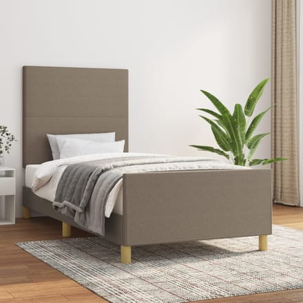 vidaXL - Bedframe - zonder - matras - 80x200 - cm - stof - taupe