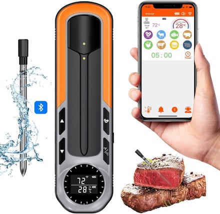 CLVP® Vleesthermometer Draadloos - kerntemperatuurmeter Bluetooth - BBQ Accessoires