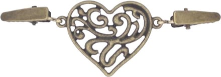 Fako Bijoux® - Vestsluiting - Vestclip - Vestklem - Hart - Bronskleurig
