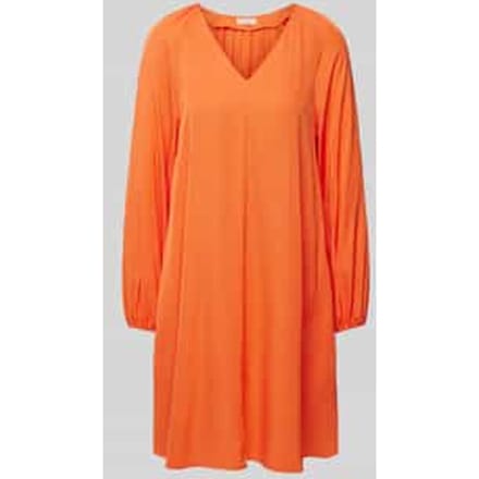 Knielange jurk van viscose met V-hals
