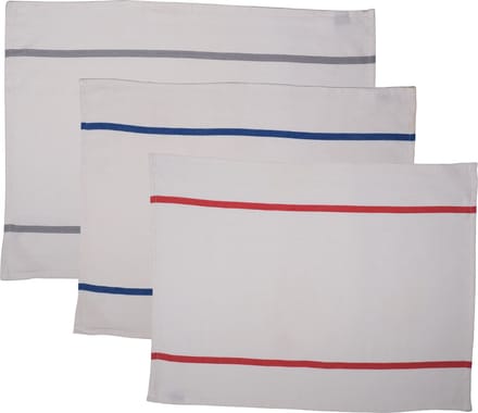Herringbone Stripe Keukenhanddoek blauw+grijs+rood 50x70cm (set of 3)