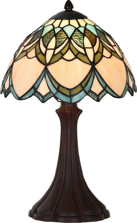 Lumilamp Tiffany Tafellamp Ø 25x42 cm Beige Blauw Glas