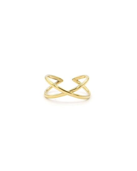 Mint15 Verstelbare ring dubbel X-vorm - Goudkleur RVS/Stainless Steel