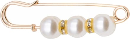 Fako Bijoux® - Sierspeld - Sjaalspeld - Vestsluiting - Vestspeld - Parels & Strass - 65mm - Parelmoer Wit