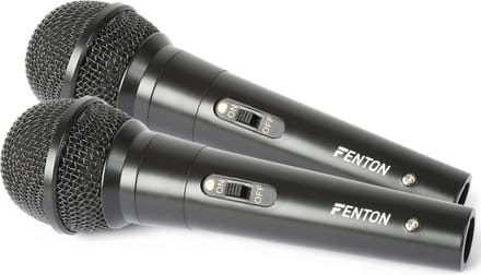 Karaoke microfoon - Fenton DM100 - Set van twee karaoke microfoons - Ook perfect voor DJ's - Zwart