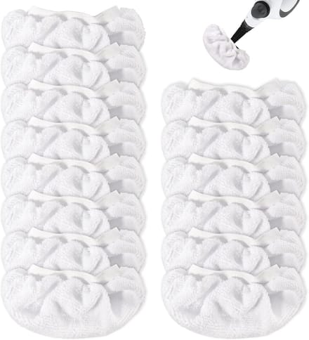 Universele Stoompads - Reserveovertrek Doeken - Stoom Reinigen - Herbruikbaar Wasbaar - 14x7.5cm - Wit