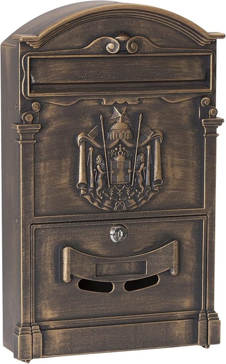 Famanu - 2151 brievenbus, gegoten aluminium bronskleurig