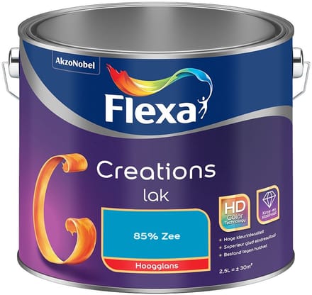 Flexa - Creations Lak Hoogglans - 85% Zee - Mengverf - 2,5 L