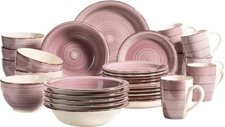 Thuys – Luxe Serviesset – 30 Delig – 6 Persoons – Complete Set – Stijlvol Design – Roze