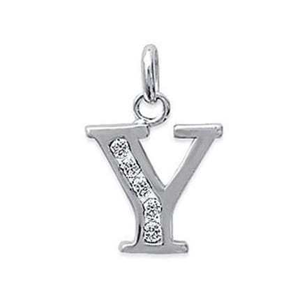 Blinx Jewels Zilveren Hanger Letter Y Steentjes