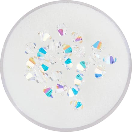 Glas geslepen glitterkralen, 4 mm - Crystal AB