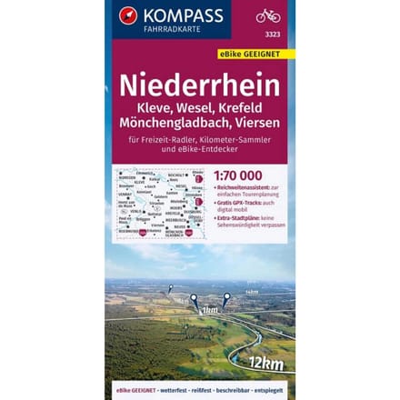 Kompass Fk3323 Fietskaart Niederrhein - Kompass Fietskaarten