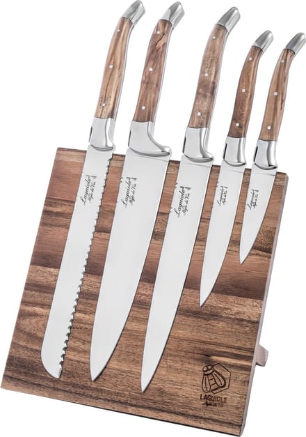 Laguiole Style de Vie Messenblok Luxury Line - 5-delig - Olijfhout