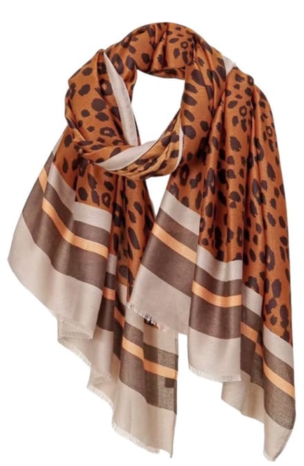 Color Leopard Sjaal - Bruin/Beige | 180 x 85 cm | Polyester | Fashion Favorite