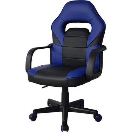 Gamestoel Thomas junior - bureaustoel gaming stijl - hoogte verstelbaar - zwart blauw