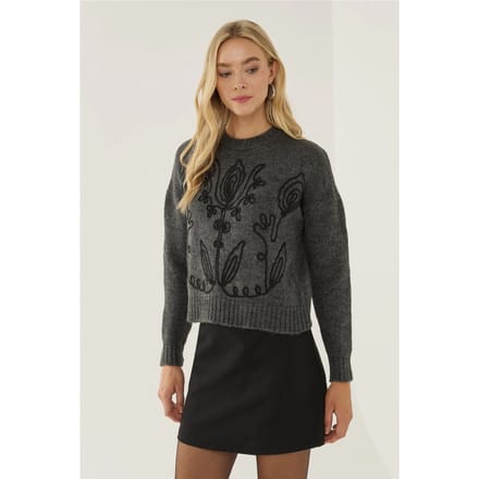 Bloemenpatroon Crew Neck Trui