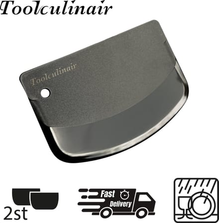 Toolculinair - zwart 2 stuks - Deegschraper - Deegsnijder - Deegkrabber - keukenschraper - Deeg schraper