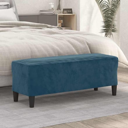 vidaXL - Bankje - 100x35x41 - cm - fluweel - blauw