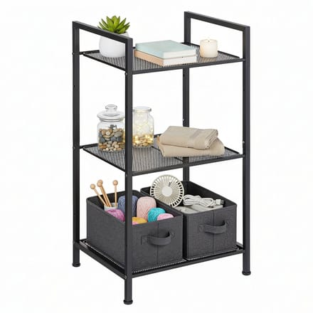 SONGMICS - Stellingkast - Opbergrek metaal - 3 Lagen - Verstelbare Planken