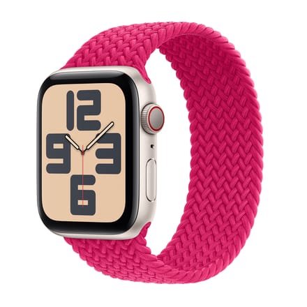 Apple Gevlochten solobandje voor de Apple Watch | 38/40/41/42 mm - Maat 1 - Raspberry