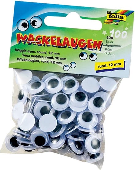 Plakogen Folia met bewegende - pupillen rond 12mm zak a 100 s