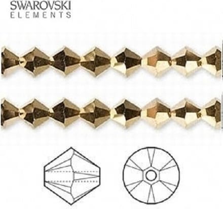 Swarovski Elements Xilion Bicone kralen - 36 stuks, 6mm, aurum AB2x - 5328