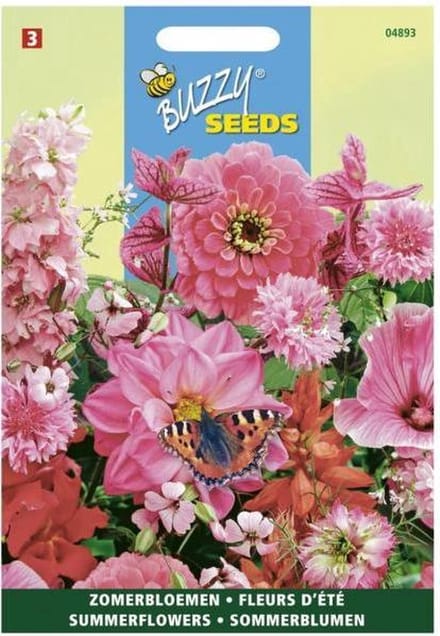 Zomerbloemen roze en rode tinten - set van 6 stuks
