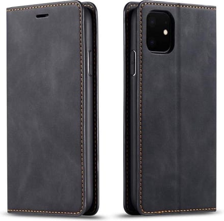 Geschikt voor Apple iPhone 12 Mini Bookcase | Zwart | Pasjeshouder | Portemonnee hoesje
