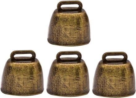 Boerderij Bellen - Dier Ringen - Dieren Volgen - Luid Geluid - 4 Stuks - Brons
