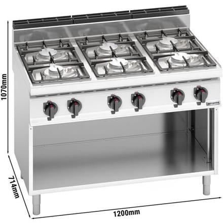 GGM Gastro Gasherd - 33,5 kW - 6 Brenner Zilver